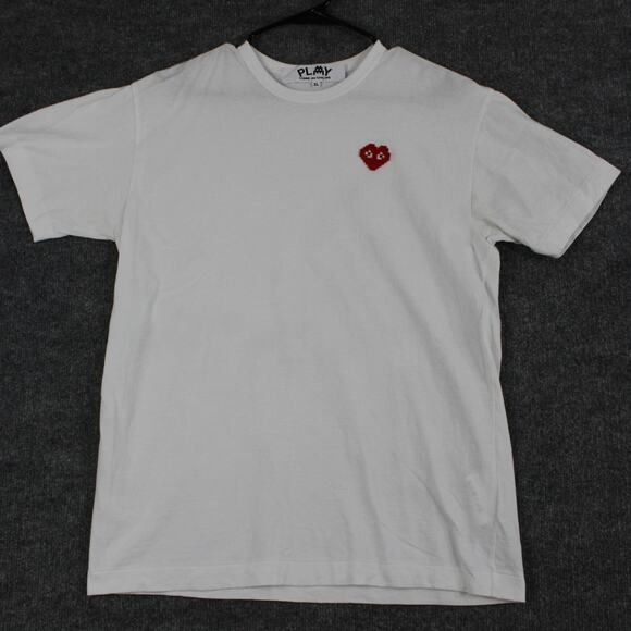 Comme des Garçons Play x The Artist Invader Shirt Mens XL White Heart Logo Tee